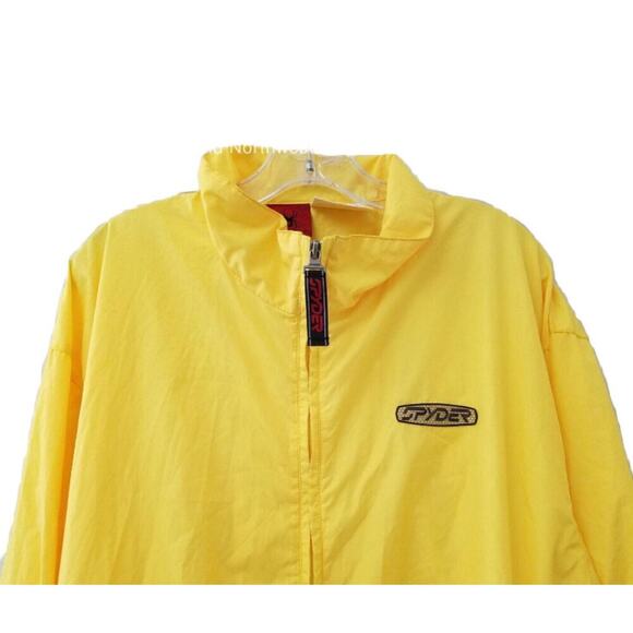 Vintage Spyder Yellow Windbreaker Jacket Retro Coat Size Large RN 64902 Zip up - Picture 2 of 6